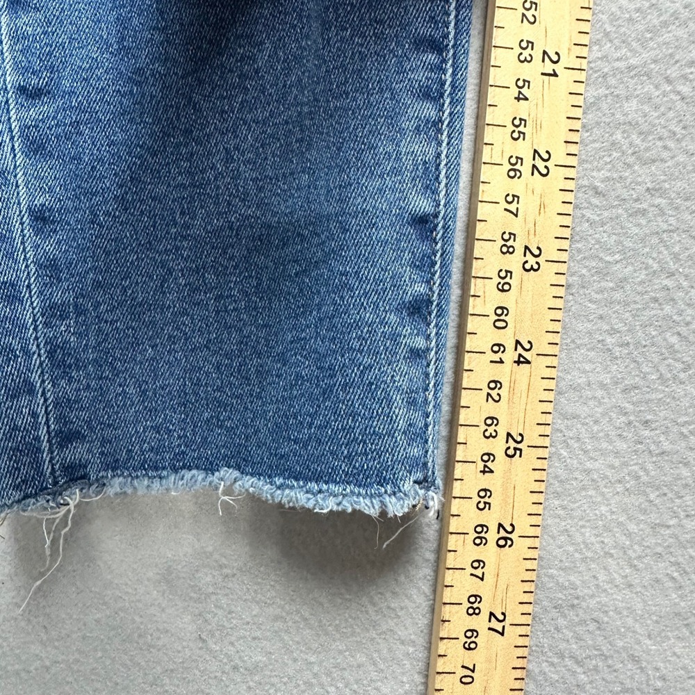 Altar'd State Mica Jeans Women 31 Blue High Rise Button Fly Raw Hem Distressed - Picture 6 of 14